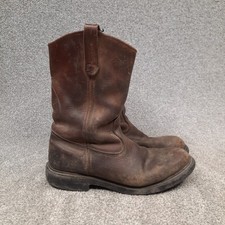 VINTAGE Red Wing Pecos Western Boots Mens 8.5 D Brown Leather Pull On USA Made