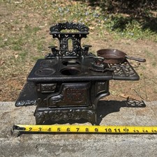Cast Iron CRESCENT Vintage Antique Ornate Miniature Stove Decorative Collectible