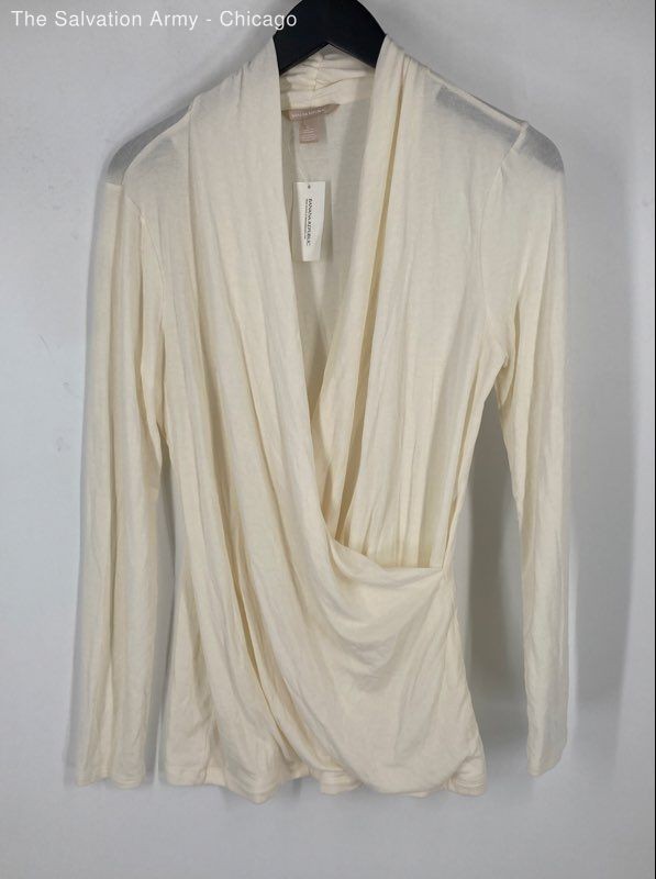 Banana Republic Womens Cream Gray Long Sleeve Blouse Top Size Large Lot Of 2