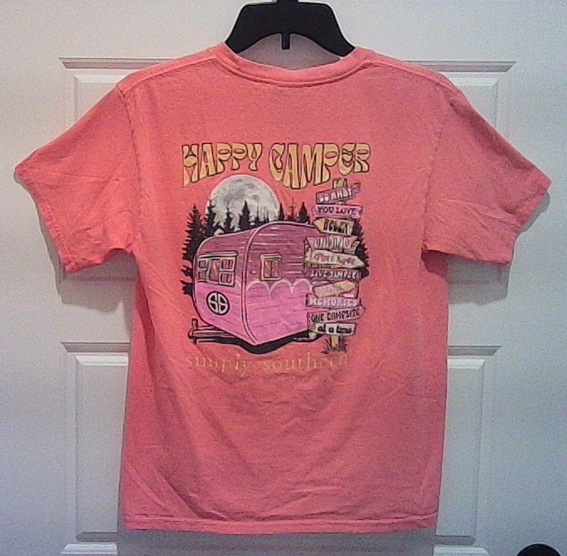 Simply Southern  Happy Camper" Short Sleeve Tee-Youth Sz Large