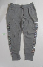 Victoria's Secret PINK Womens Sweatpants Grey with Sequins Bling Y2K Size Medium