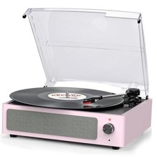 Vinyl Record Player with Speakers Turntable for Vinyls Records 3 Pale Pink