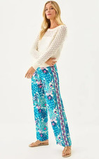 NWT LILLY PULITZER SIZE MEDIUM BAL HARBOUR PALAZZO PANT BEST FRONDS FOREVER