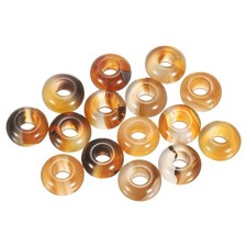 15pcs Natural Stone Beads 8x14mm Large Hole Craft Beads, Red Agate