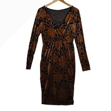 Love Chesley Burnout Velvet Floral Womens Dress Size Large Flaw