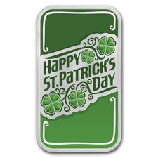 1 oz Silver Colorized Bar - APMEX (St. Patrick’s Day, Shamrocks) 104.57 per troy oz