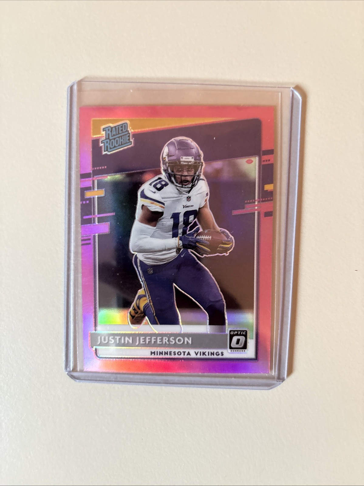 2020 Panini Donruss Optic - Rated Rookies Justin Jefferson #163 Pink Prizm (RC)