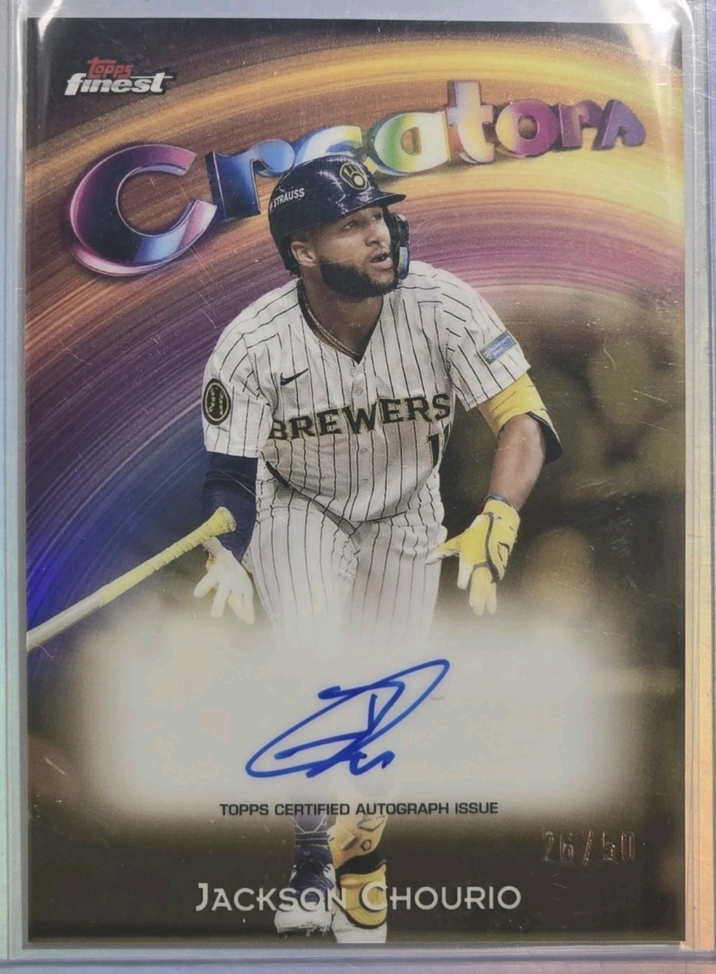 2025 Topps Finest Jackson Chourio  Creators On Card Auto /50