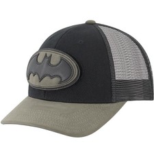 DC Comics Batman Trucker Hat, Adult Polyester Baseball Cap with Curved Brim f...