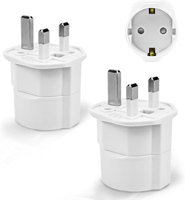 Pack of 2 Travel Adaptor UK Adapter England Germany Plug, Travel Plug Type G