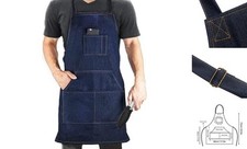 Denim Jean Tool Apron with 4 Pockets Waterproof Adjustable Canvas Lightweight 
