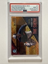2019 Bowman Mega Box Orange Mojo /25 Triston McKenzie Autograph PSA 9 Pop 1
