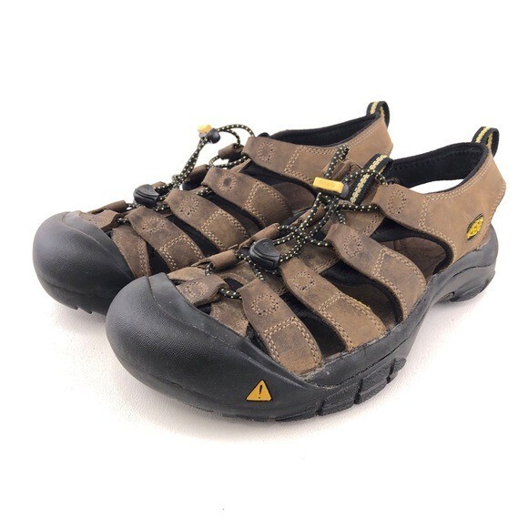 Sandali da trekking impermeabili Keen Newport da uomo taglia 10 EUR 43 pelle marrone outdoor