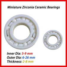 Full Ceramic I.D. 3mm-9mm Miniature Ball Bearings ZrO2 Zirconia White Premium
