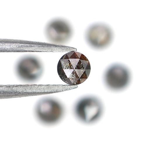Diamante natural suelto talla rosa 1,86 quilates 3,65 mm sal y pimienta diamante LQ2383 - Imagen 4 de 8