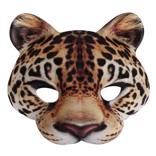 Half Face Masquerade Masks Animal Leopard Half Mardi Gras Kabuki Cat