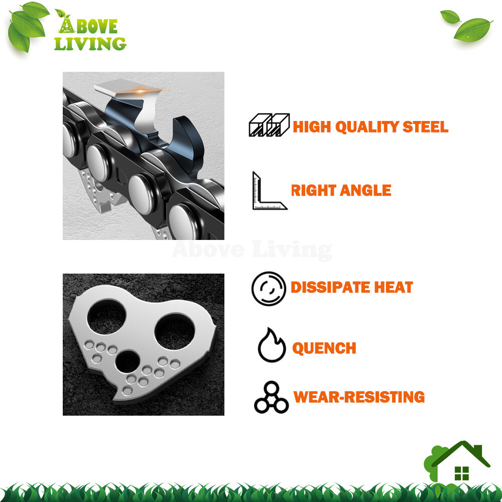 3x Chainsaw Semi Chisel Chains 325 050 72DL for Ryobi RCS5145N 18 Bar - Hurricane