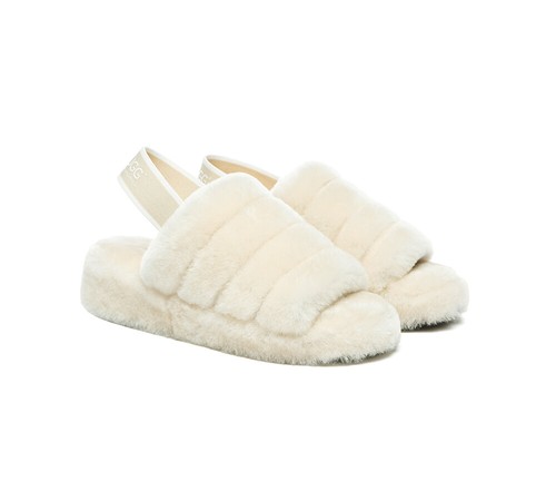 AUSTRALIAN SHEPHERD® UGG Slides Women Fluffy Sheepskin Wool Nonslip Sandal Puffy - Picture 21 of 44