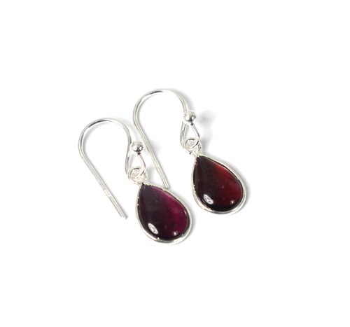 925 Solid Sterling Silver Green Onyx,Garnet Multi Stone Hook Earring Ji760 - Picture 56 of 81