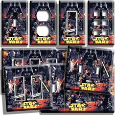 VINTAGE STAR WARS DARTH VADER LEA LIGHT SWITCH OUTLET WALL PLATE GAME ROOM DECOR