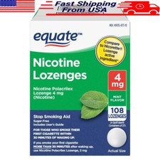 Nicotine Polacrilex Lozenges 4mg Mint Flavor NRT Aid Quit Smoking 72 Count Pack