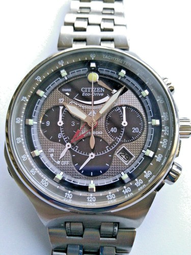 CITIZEN PROMASTER ECO DRIVE E210 PANDA TITANIO CRONOGRAFO SVEGLIA CALIBRO  2100 | eBay