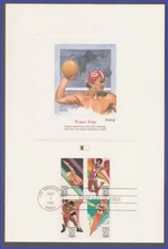 USA4 #2082-85 U/A FLEETWOOD PROOFCARD FDC BL4  Summer Olympics