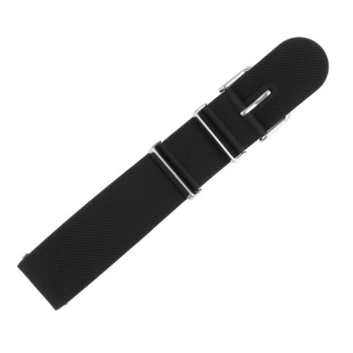 Black Silicone Military Watch Band - 22mm - Picture 2 of 2