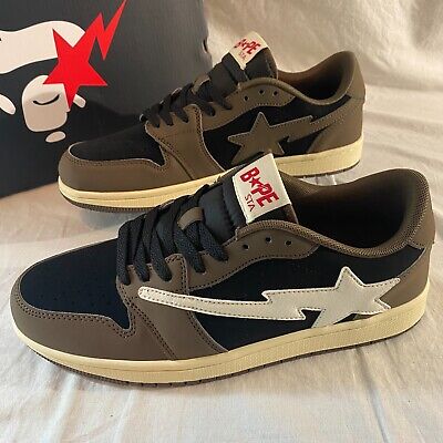 Indigo Studios LA V1 Mocha 10.5 Travis Scott Inspired Bapesta Brown Blck  Custom | eBay