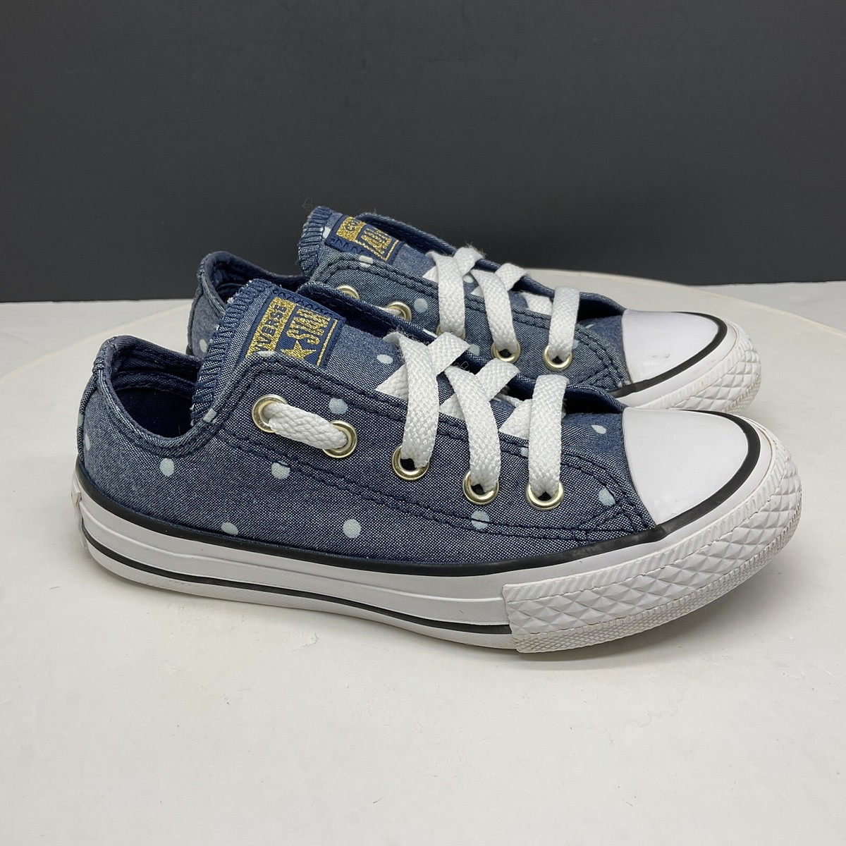 Converse Shoes Girl's 11 All Star Madison Ox Blue White Canvas