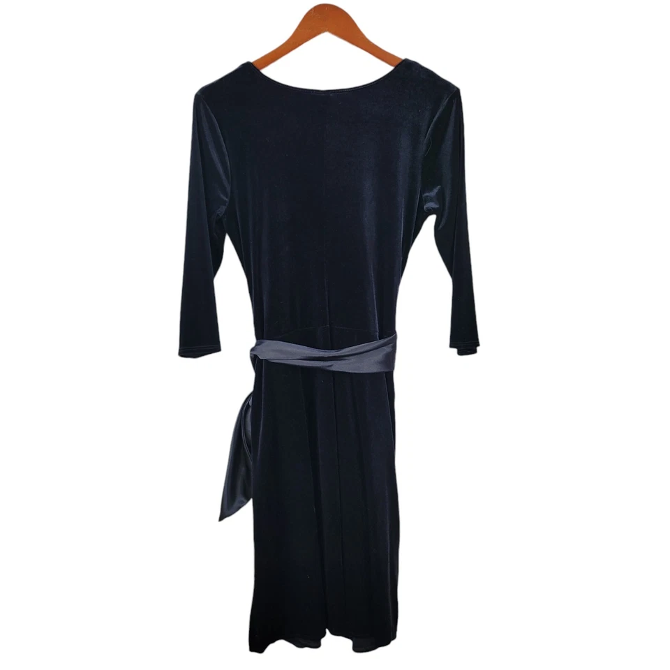 Vestido Top Vintage Negro Terciopelo Envolvente Talla Mediana Noche Antiguo Sexy Evento Satén Lazo Foto 3 de 4