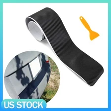 Black Rear Bumper Rubber Pad Kit Guard Sill Plate Trunk Protector Trim Cover