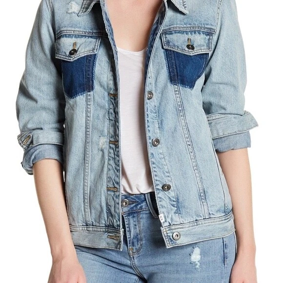 Distressed denim hotsell jacket nordstrom