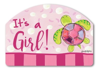 Yard Designs It's a Girl Baby Birth Magnetic House Garden Sign Marker 14x10