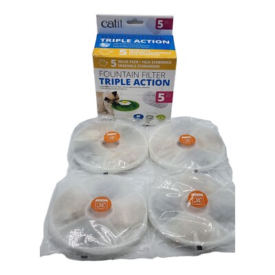 Catit 43746 Cat Water Fountain Replacement Carbon Filters White 4 pack Lot New