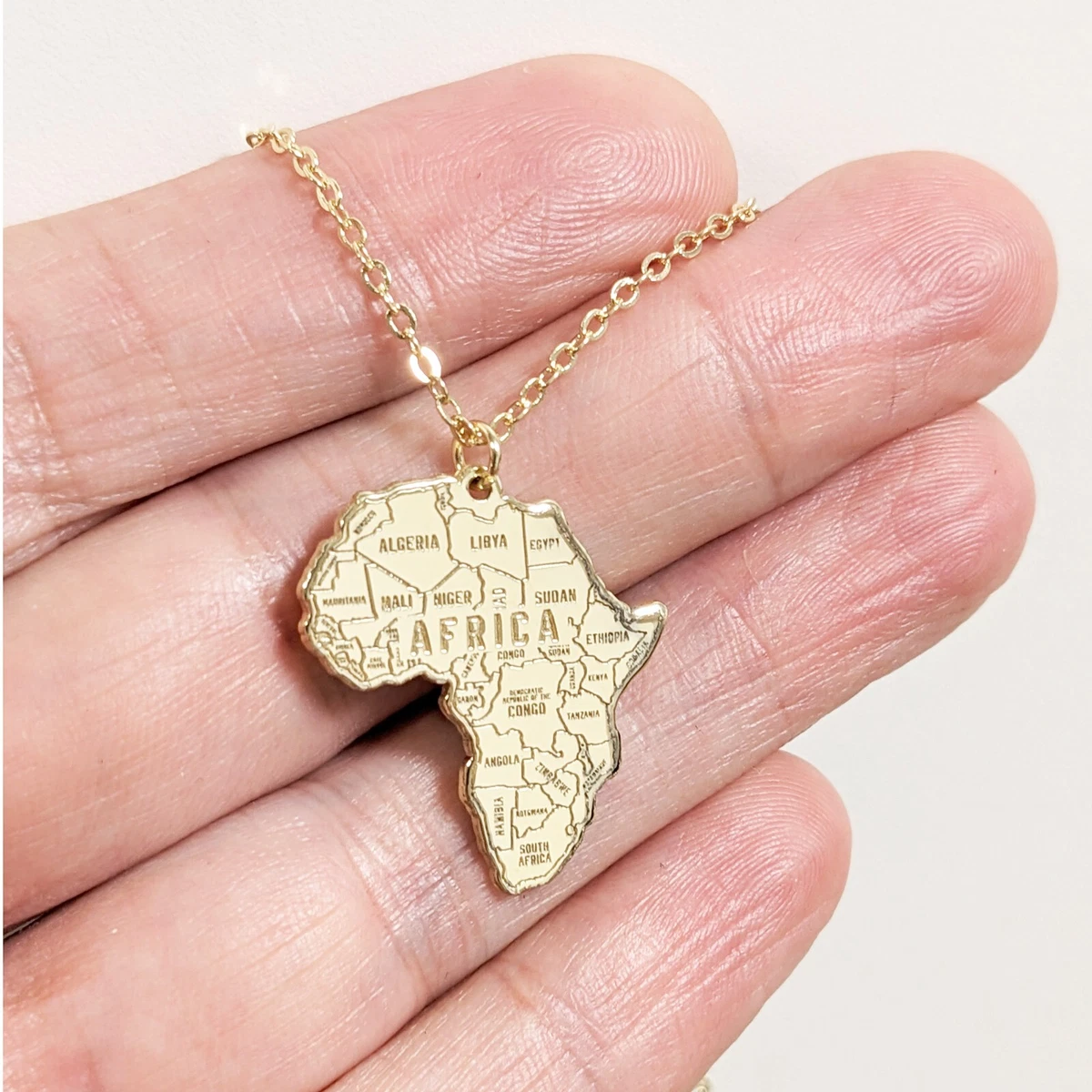 Mini Africa Map Necklace – By Zeena