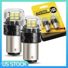 1157 BAY15D 1016 LED White Back Up Reverse Turn Signal DRL Brake Light Bulbs