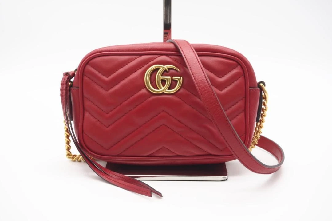 GUCCI Sac à bandoulière matelassé mini sac rouge rang AB #PEAJEV