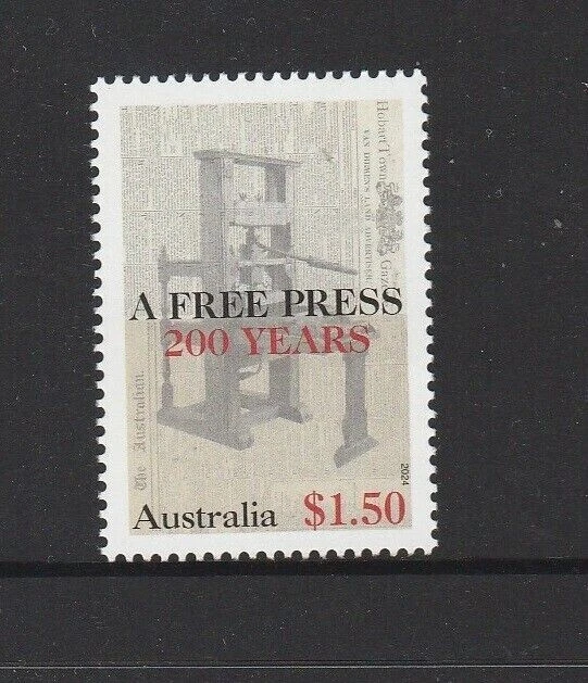 2024 AUSTRALIA A FREE PRESS Estampilla 200 Años $1.50 Paquete de 10 Estampillas Foto 3 de 3