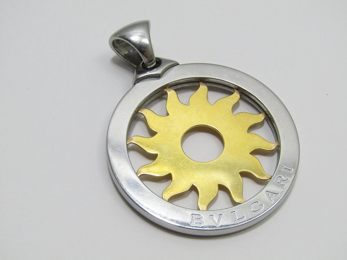 Stainless Steel Bvlgari Sun Pendant Necklace Bulgari Tondo Sun 18k