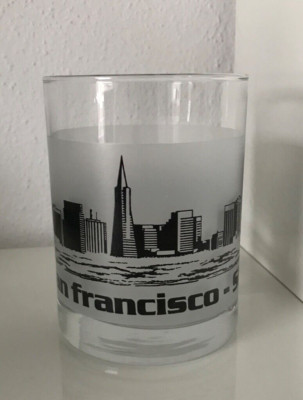 Souvenir Glas SAN FRANCISCO Skyline vor einigen Jahren Reise USA Kalifornien SFO