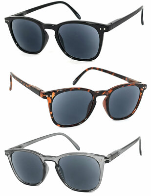 Square Frame Full Lenses Magnified Tinted Reading Sunglasses Sun Reader RE228