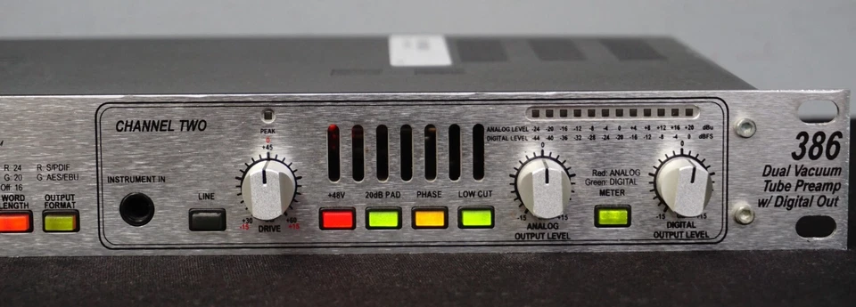 DBX 386 Dual Vacuum Tube Preamp w/ Digital Out 1U Rack Signal Processor - 100V - Image 4 of 4
