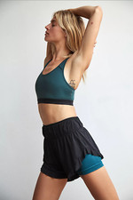 Free People FP Movement Move Me Sport Bra S Stargazer Green Black Racerback Yoga