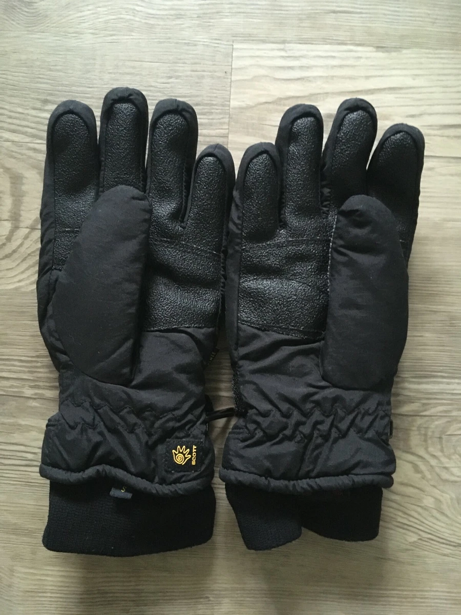 VINTAGE AUTHENTIC SCOTT SKI GLOVES BLACK SIZE SMALL THINSULATE