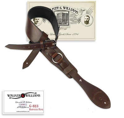 Walker & Williams G-813 Cognac Brown Harness Ring Strap Padded Glovesoft Back