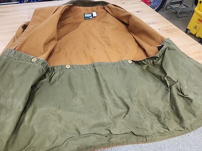 Vintage SafTBak Hunting Jacket Mens SMALL Brown Orange