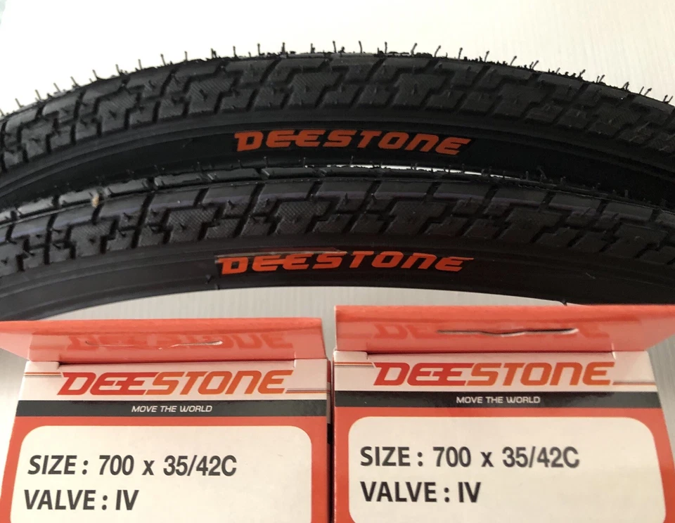 2 Copertoni Citybike Deestone 700x35C nero + 2 Camere d'aria per Bici 28"