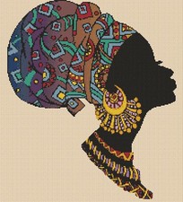 African Lady Profile Counted Cross Stitch Chart  No. 3-426/25