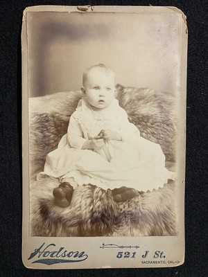 Sacramento California CA Identified Baby Fancy Back Antique Cabinet Photo